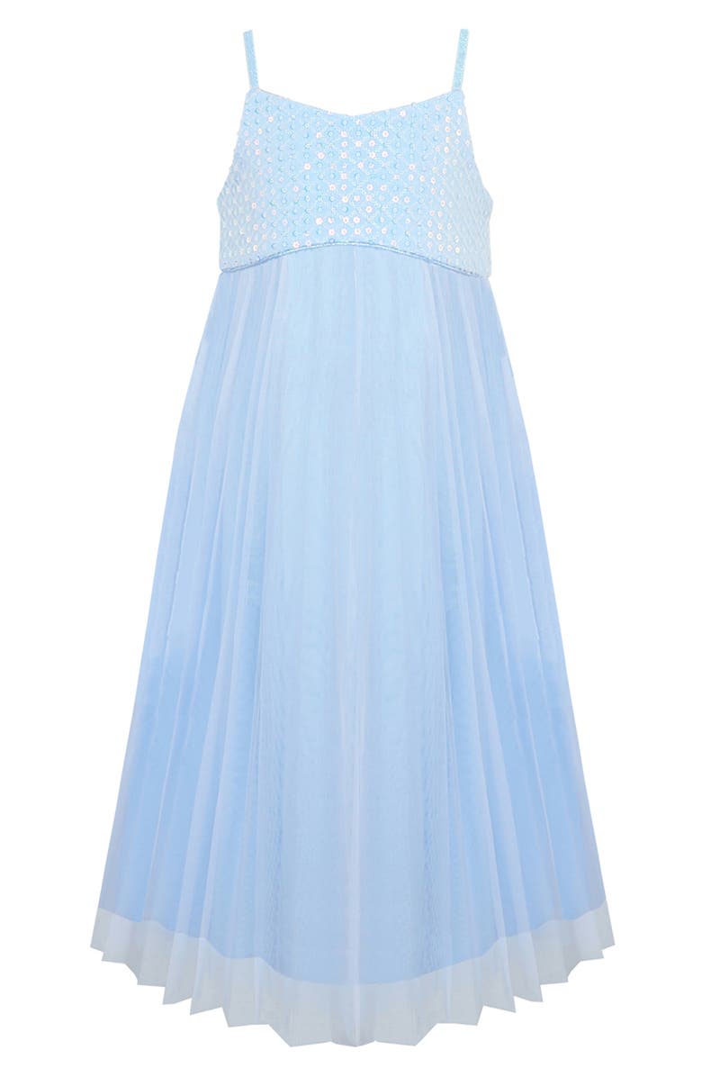 Zunie Kids' Sequin Mesh Party Dress, Main, color, Periwinkle