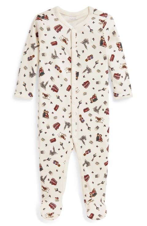 Print Interlock Cotton Footie