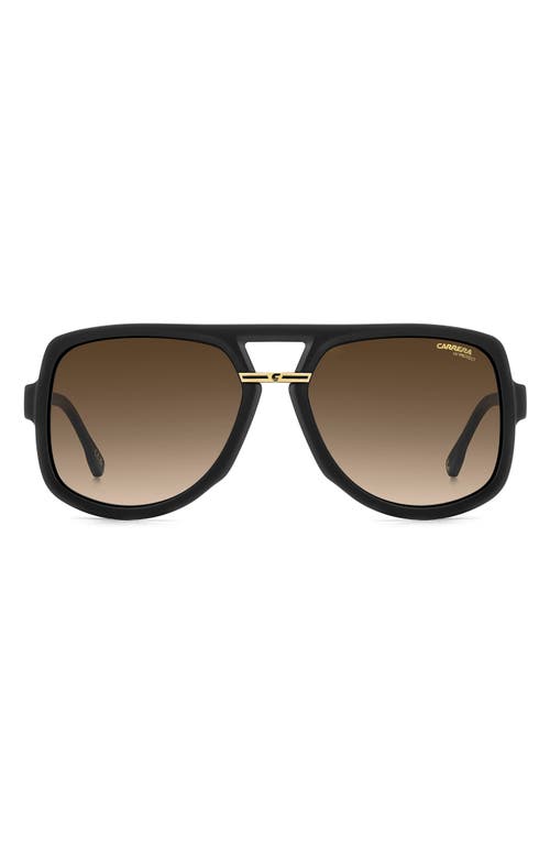 Carrera Eyewear Victory 59mm Gradient Square Geometric Sunglasses In Black Gold/black Brown Green