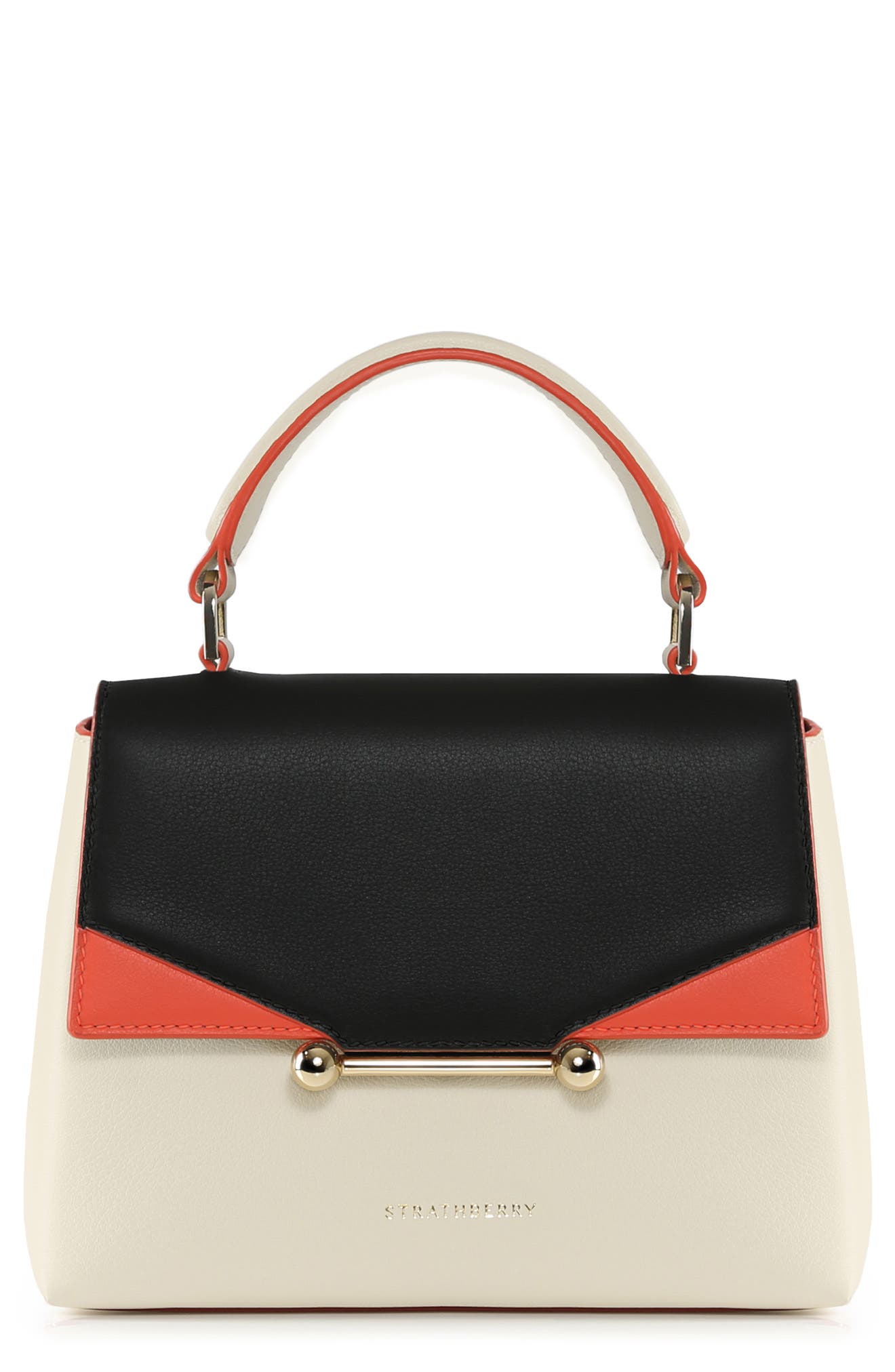 Strathberry Mini Trinity Tricolor Leather Top Handle Bag, Main, color, 
