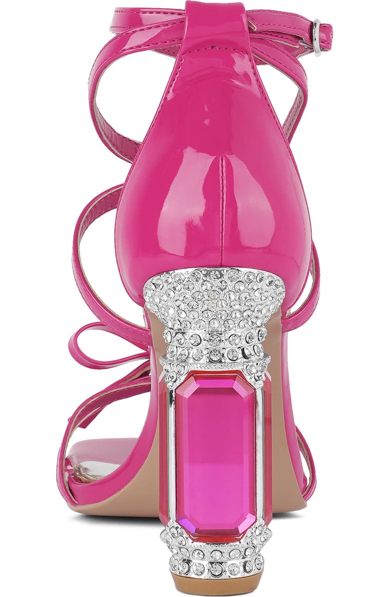 LONDON RAG Affluence Crystal T-Strap Sandal, Alternate, color, Fuchsia