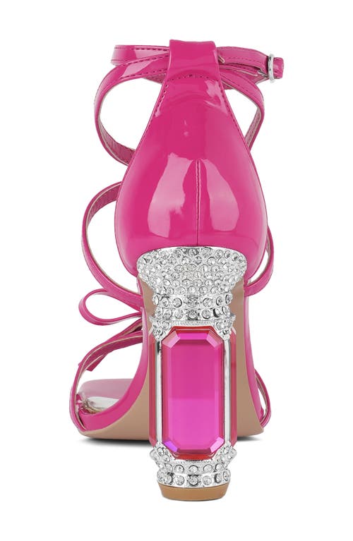 London Rag Affluence Crystal T-strap Sandal In Fuchsia