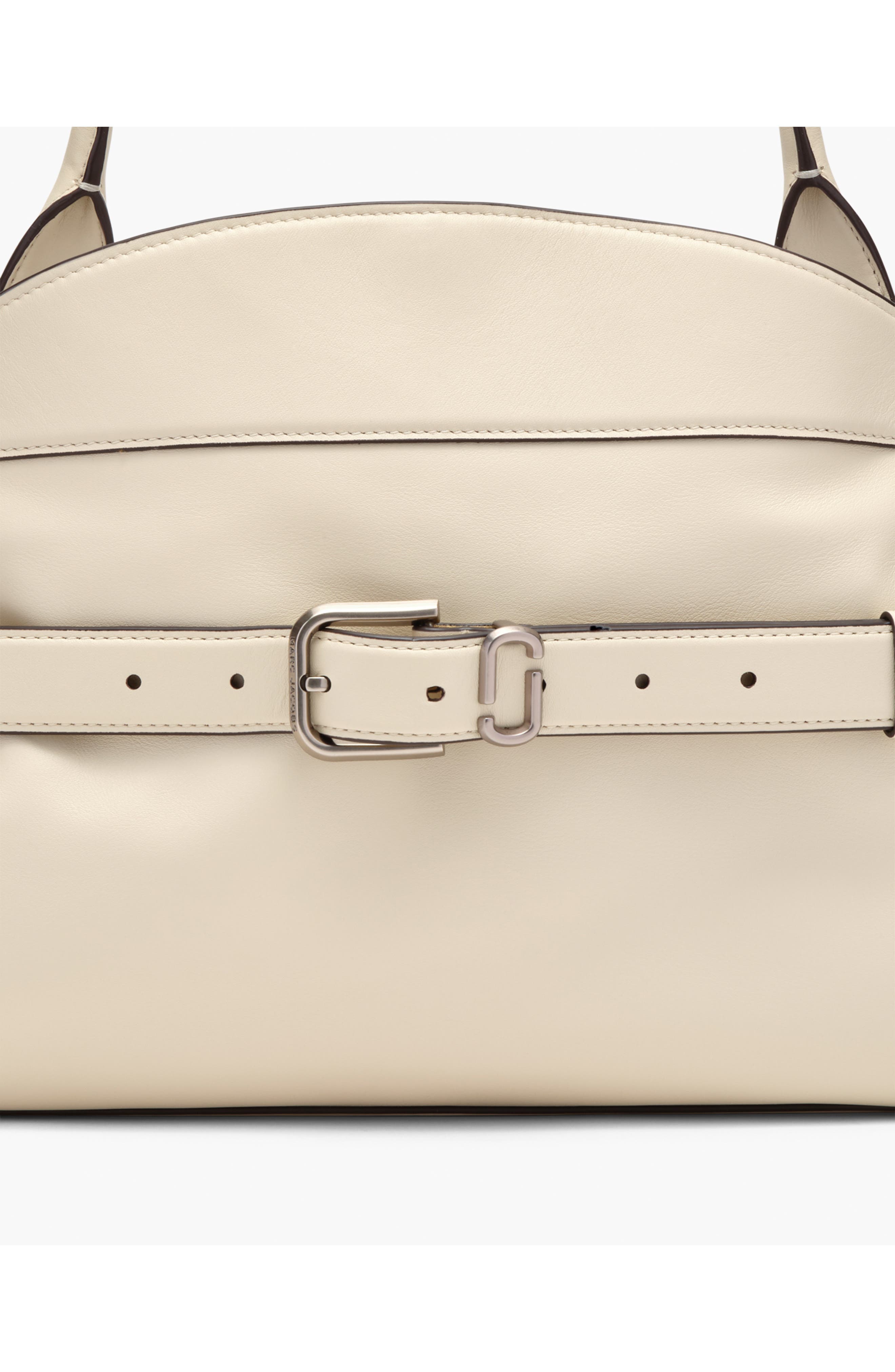 Dakota Leather Shoulder Satchel, Alternate, color, CLOUD WHITE