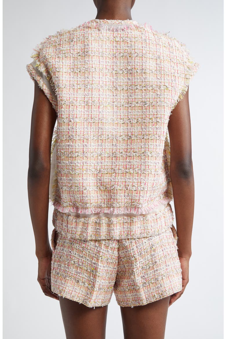 Fancy Metallic Tweed Vest, Alternate, color, 2PS40-95 PASTEL PINK WHITE