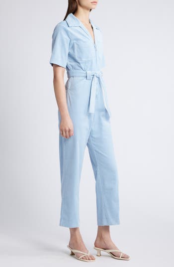 Zip Front Corduroy Jumpsuit