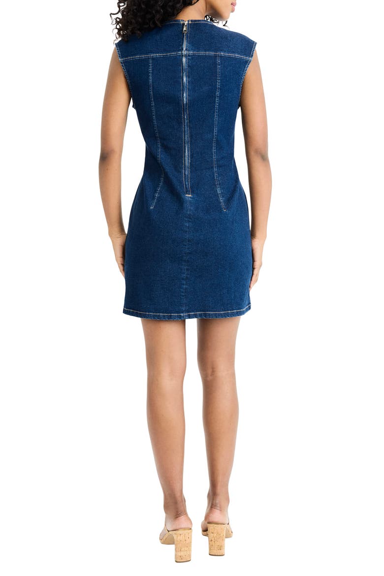 Sleeveless Denim Minidress, Alternate, color, DARK WASH