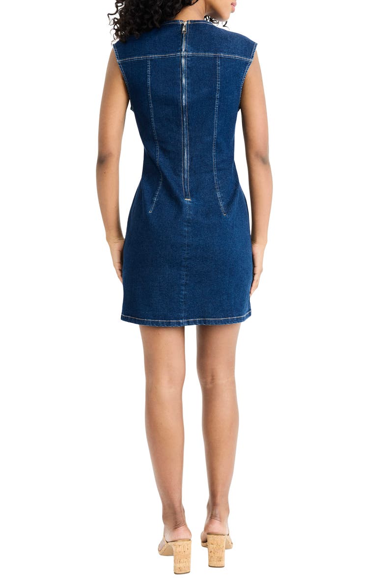 Donna Morgan Sleeveless Denim Minidress, Alternate, color, Dark Wash
