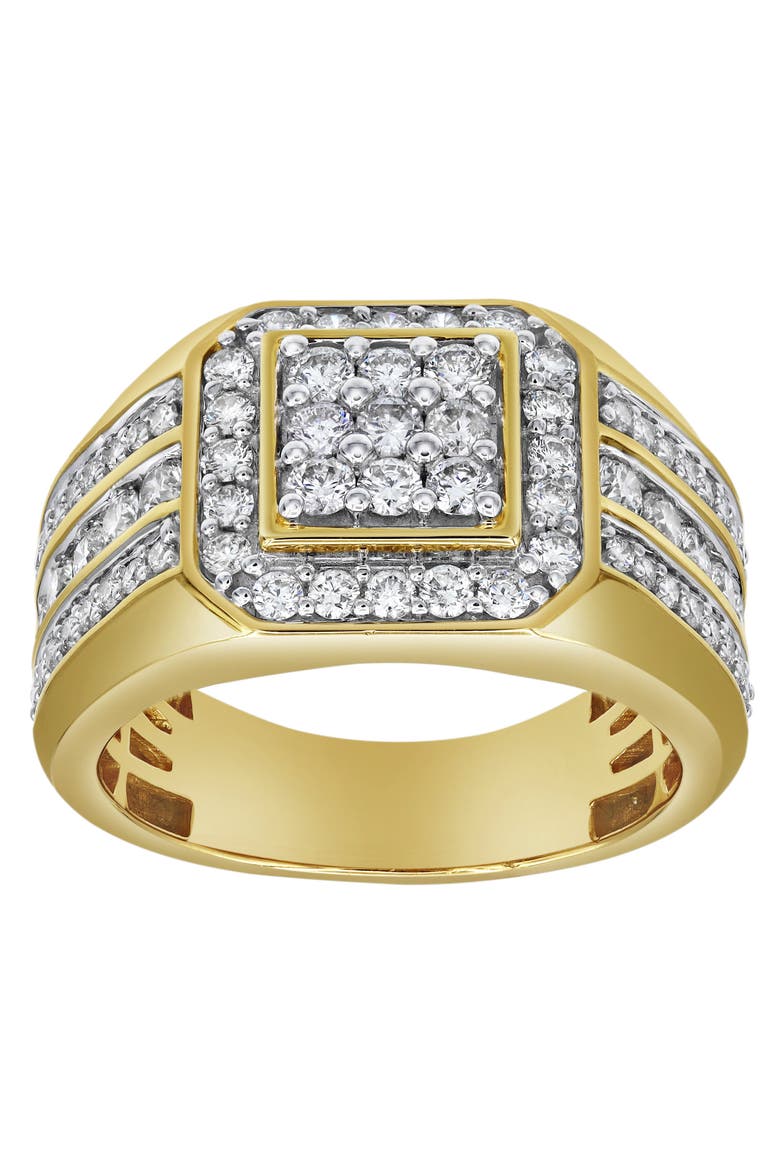 Hexonic Deluxe 14K Yellow Gold Diamond Men Statement Ring - 1.74ct., Main, color, 14K Yellow Gold