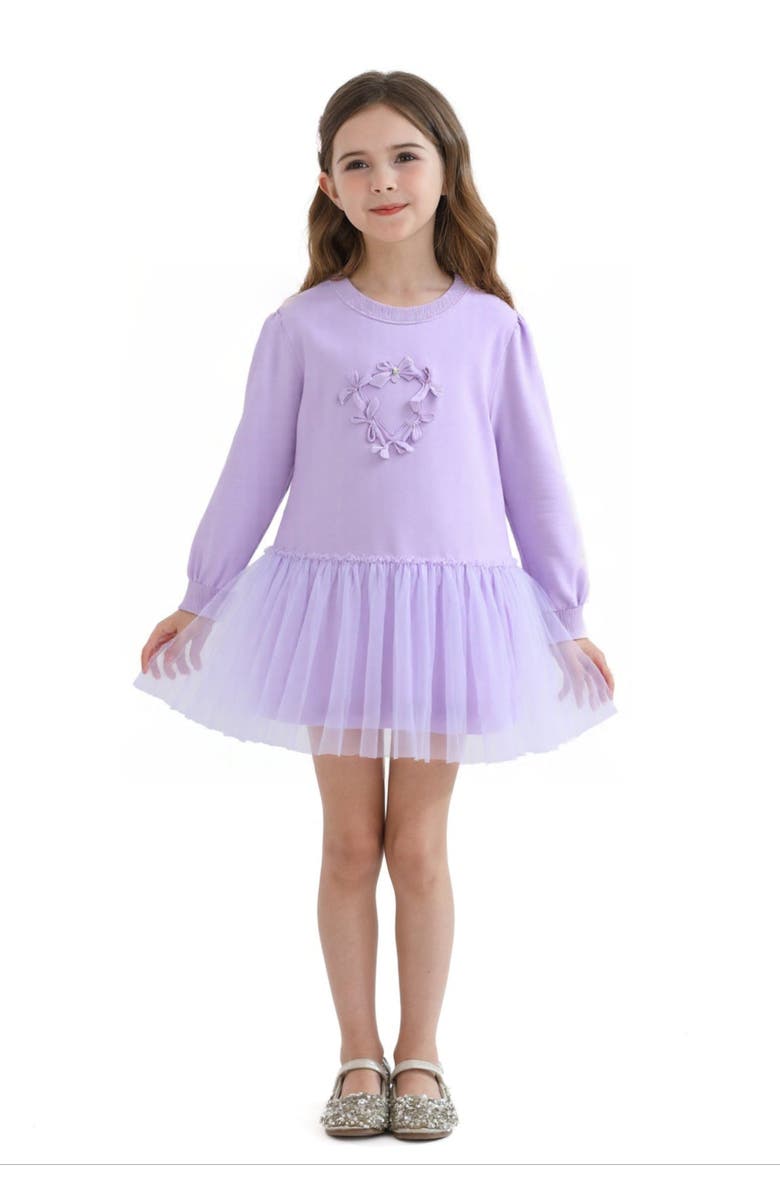 Mimi Tutu Heart Bow Dress, Main, color, Purple