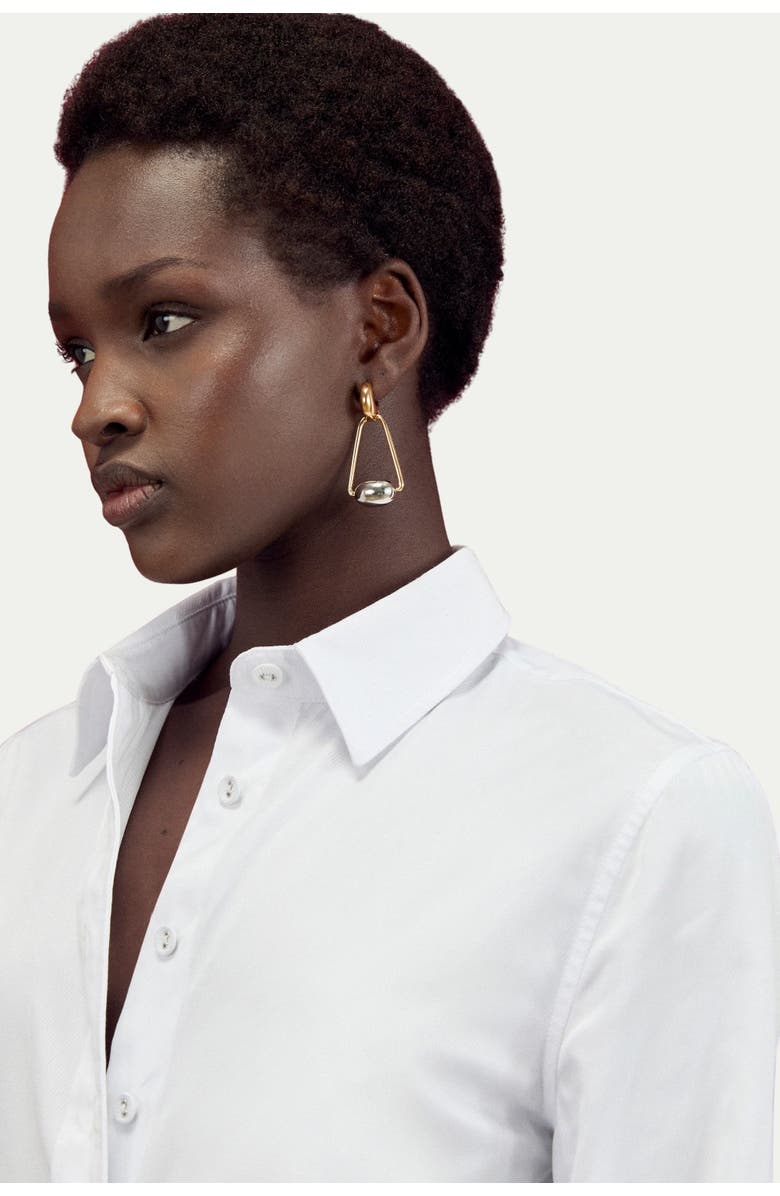 Karen Millen Cotton Woven Buttoned Shirt, Alternate, color, White
