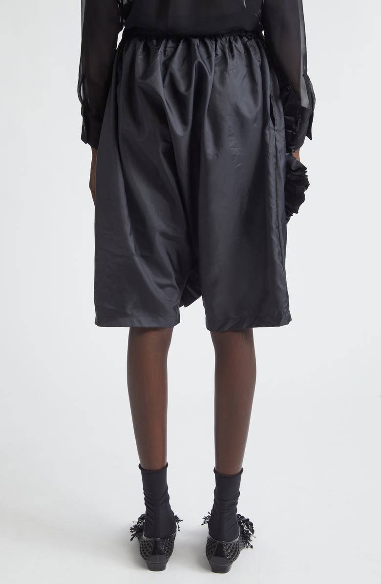 Comme des Garçons Comme des Garçons Ruffle Rosette Taffeta Shorts, Alternate, color, Black