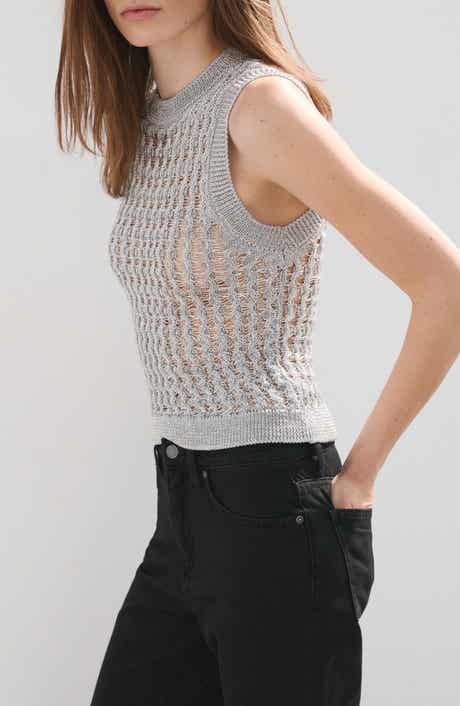 Open Stitch Knit Sweater Vest