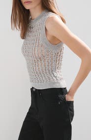 MANGO Open Stitch Knit Sweater Vest