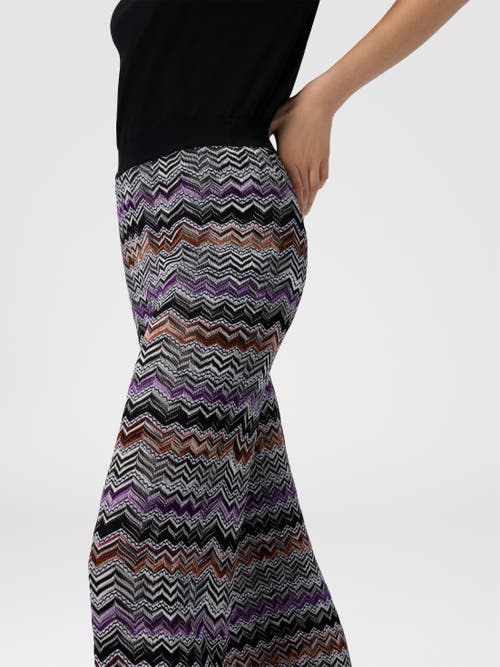 Missoni Straight Long Pants In English Rib Knit In Multi