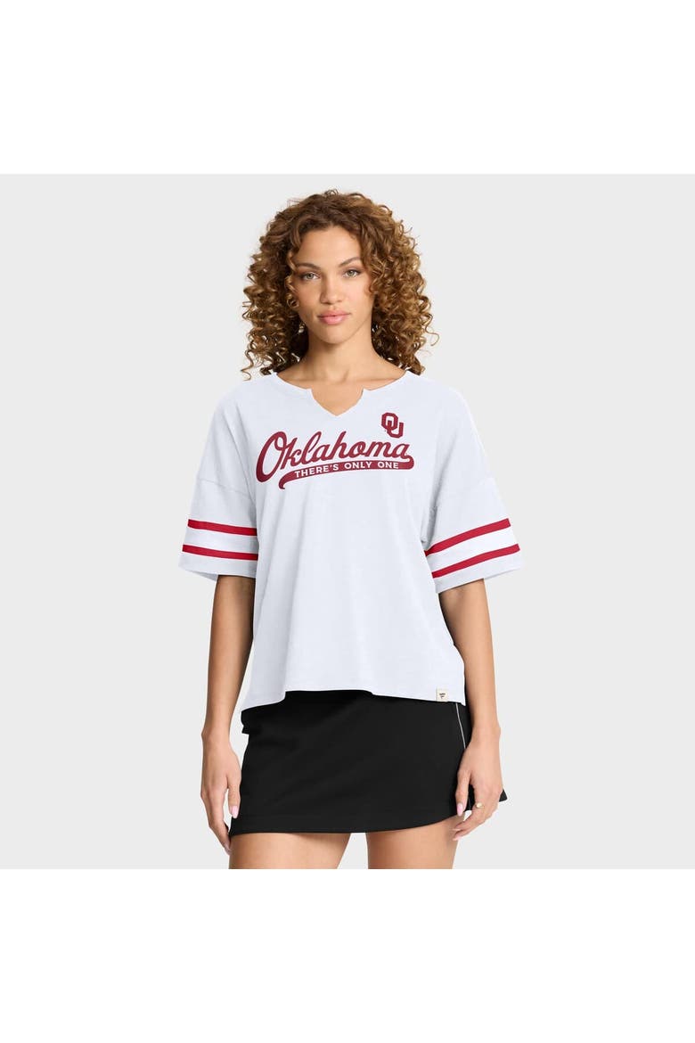 Women's Fanatics White Oklahoma Sooners Hometown Premium Script T-Shirt, Main, color, White