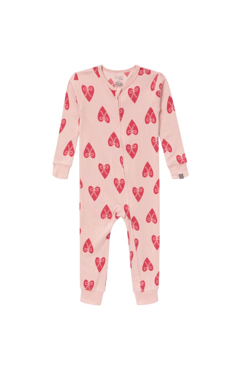 Modern Moments<sup>™</sup> by Gerber Baby & Toddler Girls Pink Hearts Footless Pajamas, Alternate, color, Hearts