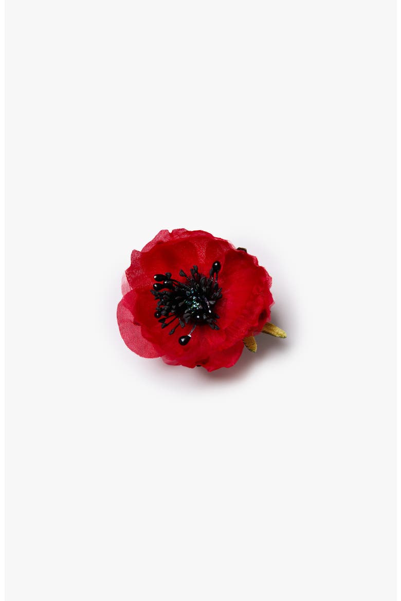 The Red Poppy Floral Brooch, Main, color, Red