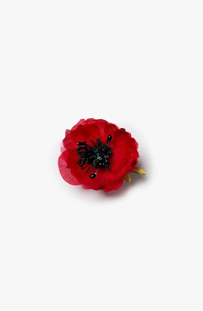 Helena Simon The Red Poppy Floral Brooch, Main, color, Red