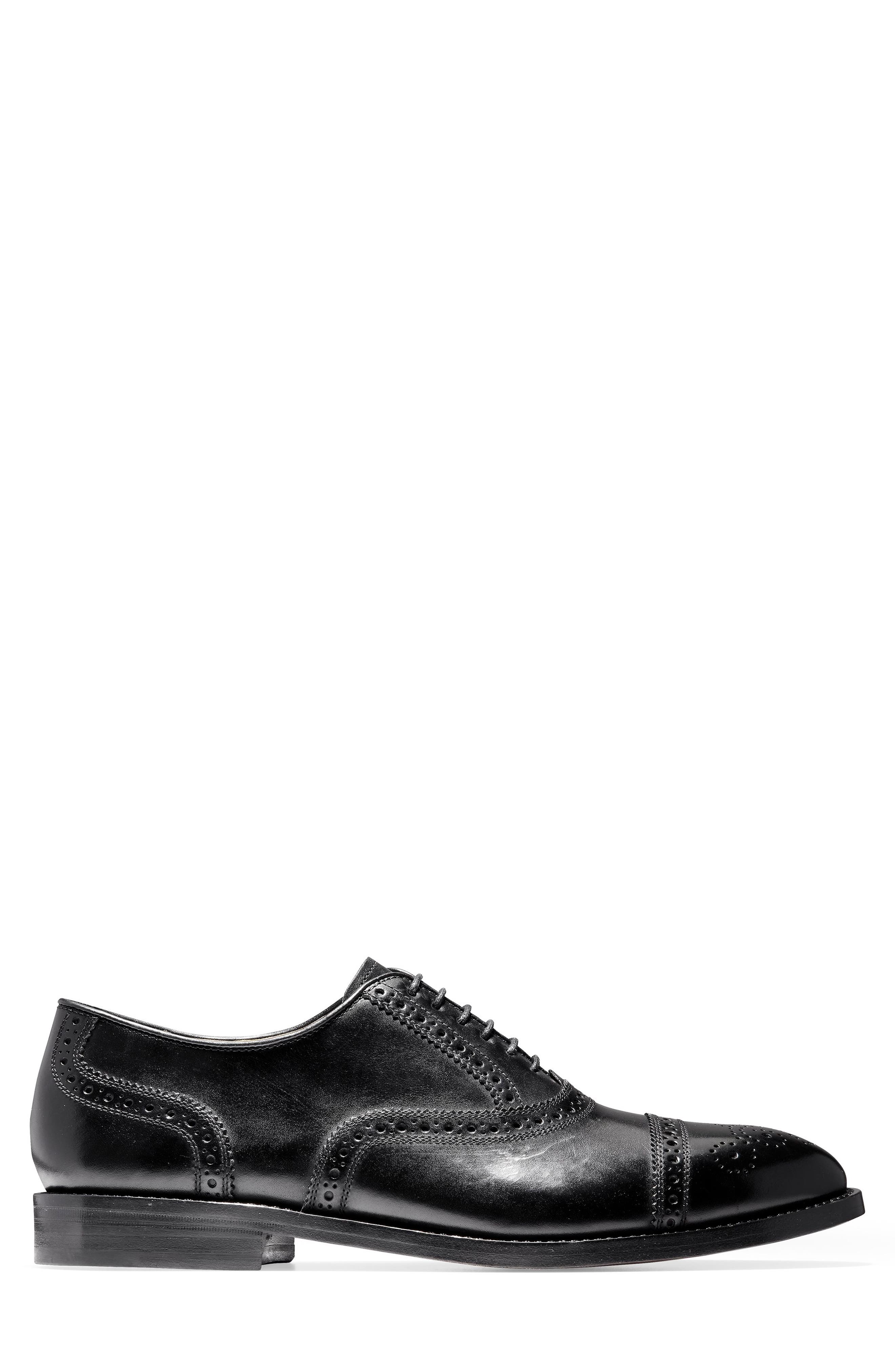 American Classics Kneeland Cap Toe Oxford, Alternate, color, BLACK LEATHER