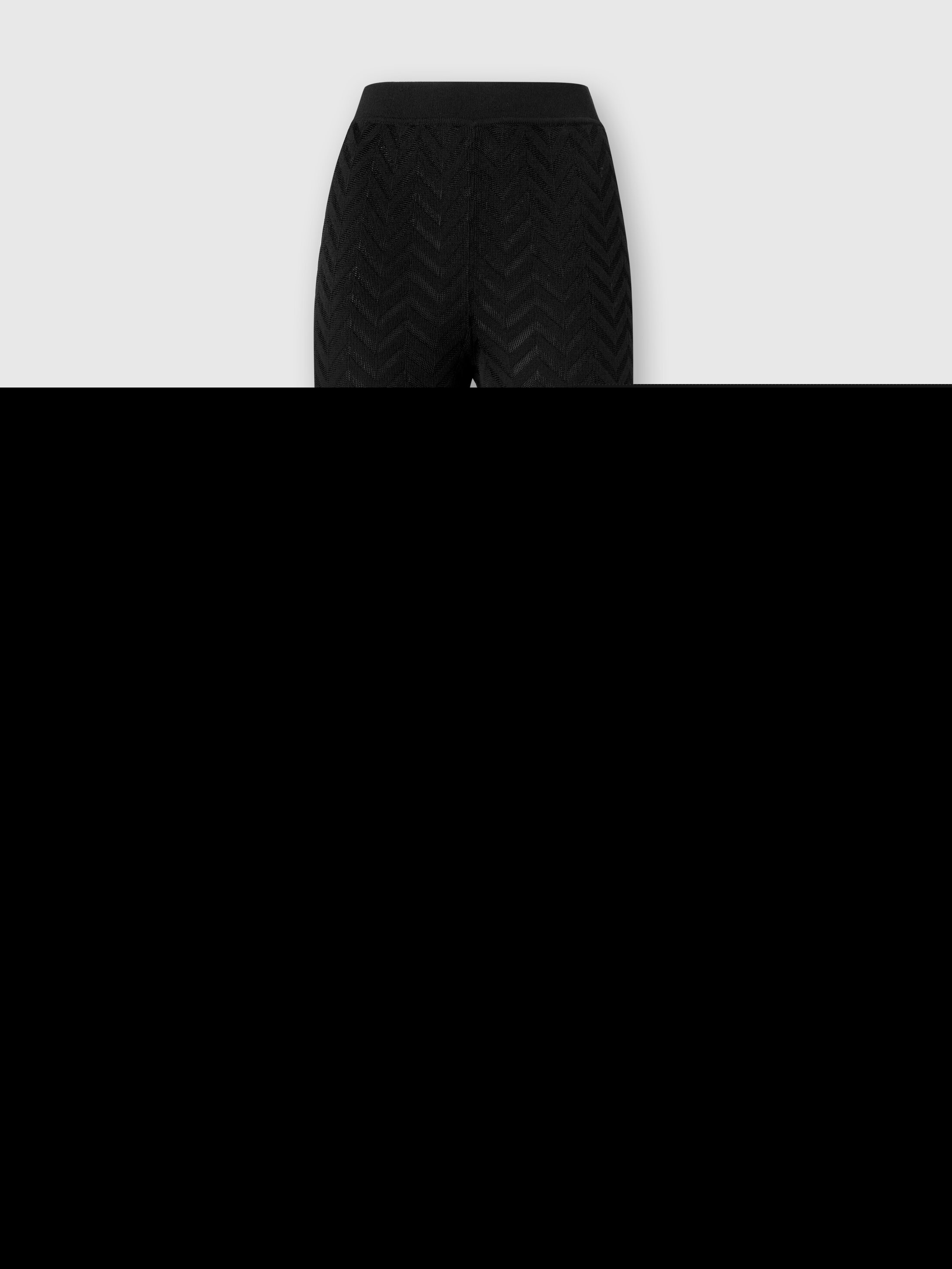 Tonal Chevron Pattern Straight Trousers