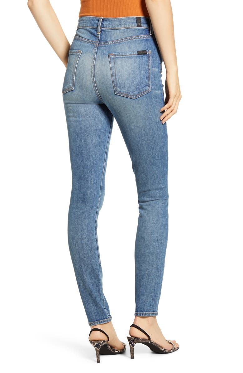 7 For All Mankind High Waist Ankle Skinny Jeans, Alternate, color, 