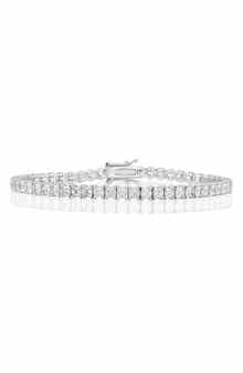 4mm Square Cubic Zirconia Tennis Bracelet
