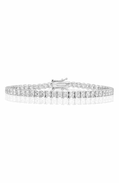 4mm Square Cubic Zirconia Tennis Bracelet