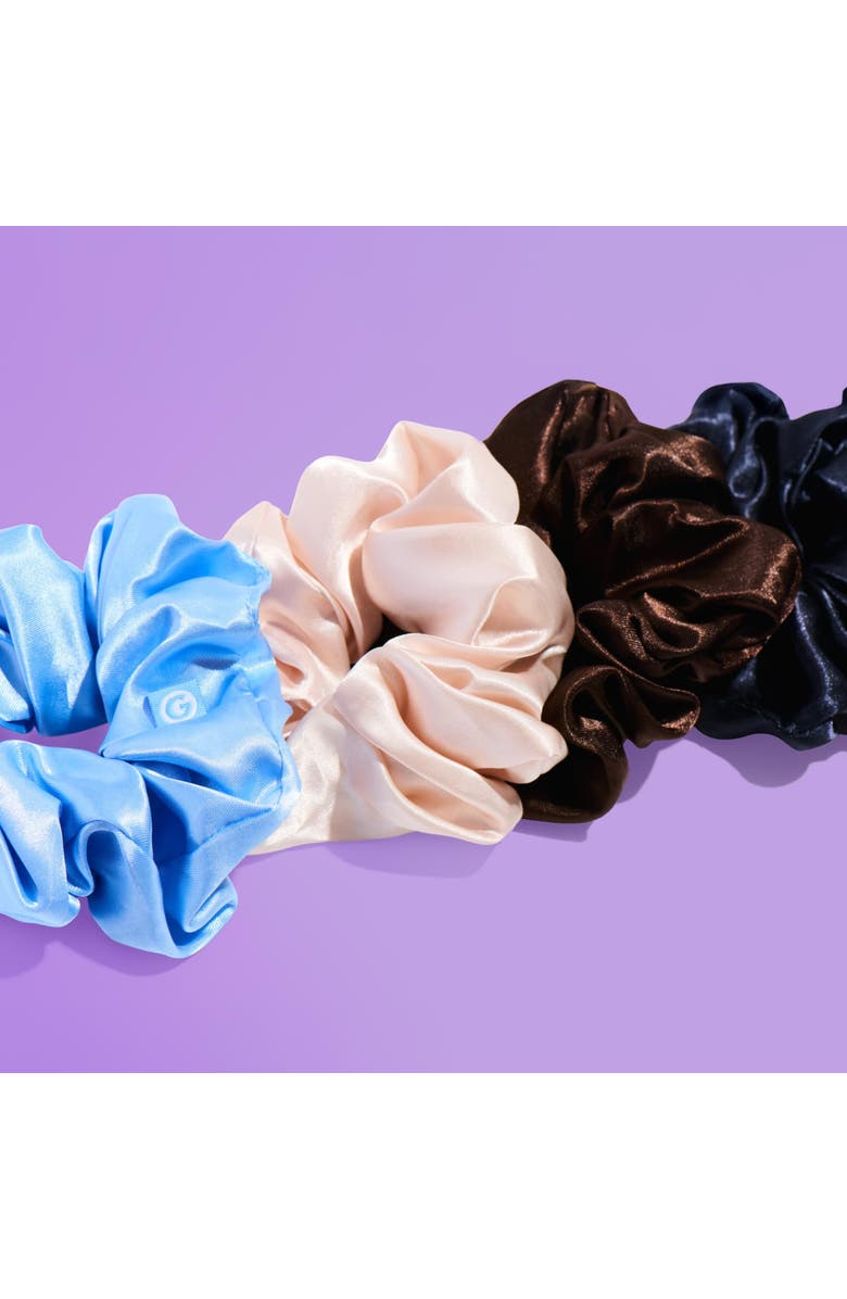 Gimme Beauty Large Satin Hair Scrunchies, Alternate, color, Brown