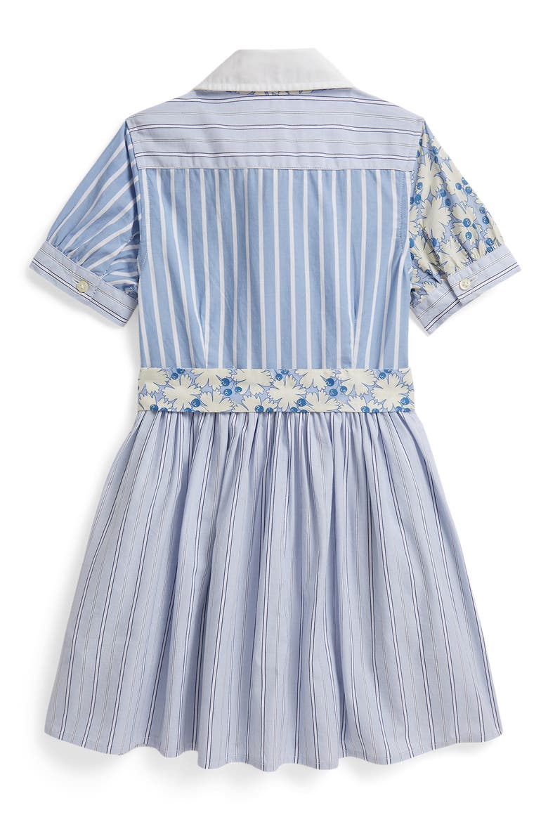 Kids' Colorblock Short Sleeve Cotton Poplin Shirtdress, Alternate, color, MULTI