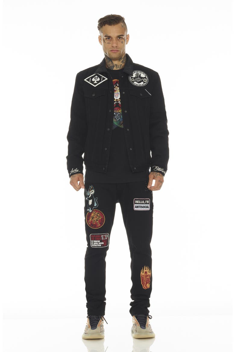 Rocker Slim Fit Jeans, Alternate, color, BLACK
