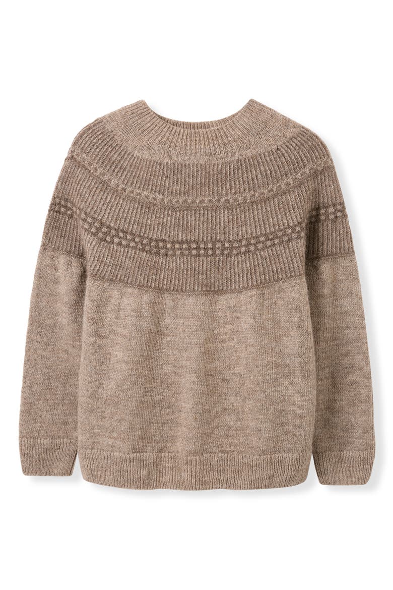 British Wool Yoke Pattern Sweater, Alternate, color, Natural