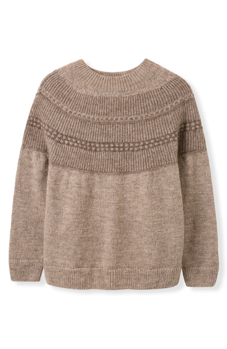 Celtic & Co. British Wool Yoke Pattern Sweater, Alternate, color, Natural