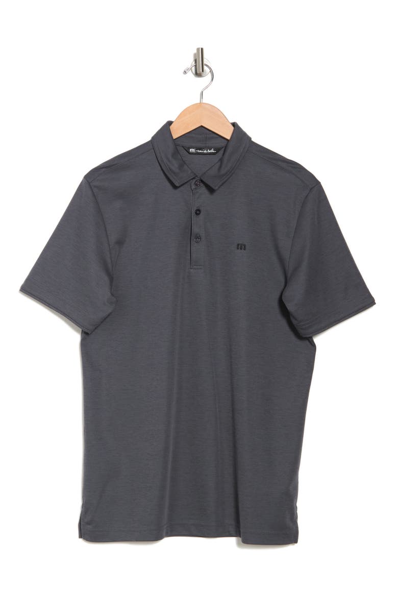 Excursion Knit Polo, Alternate, color, HEATHER BLACK