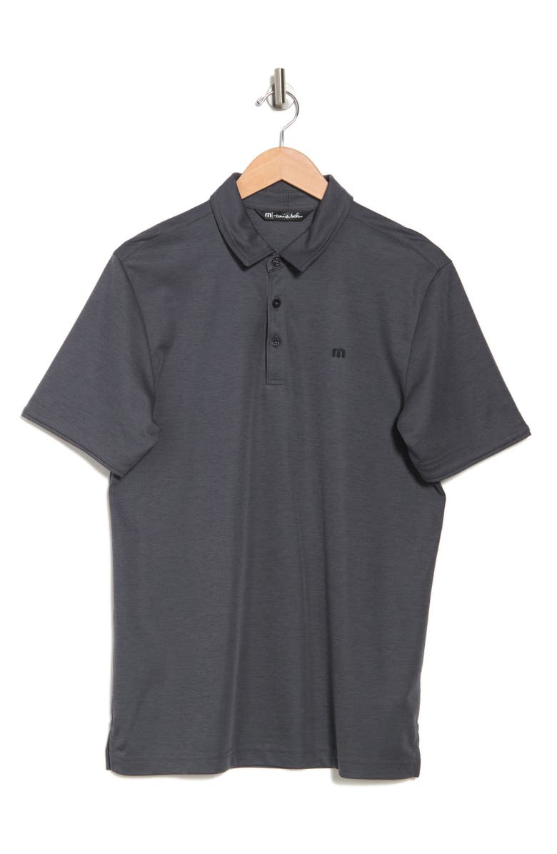 TravisMathew Excursion Knit Polo, Alternate, color, Heather Black