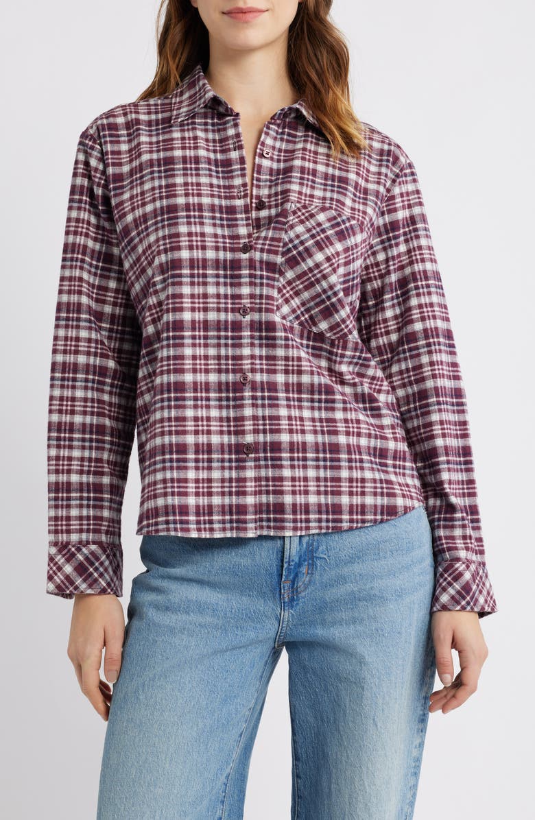Brooklyn Industries Bordeoux Check Shirt, Main, color, Bordeoux Check