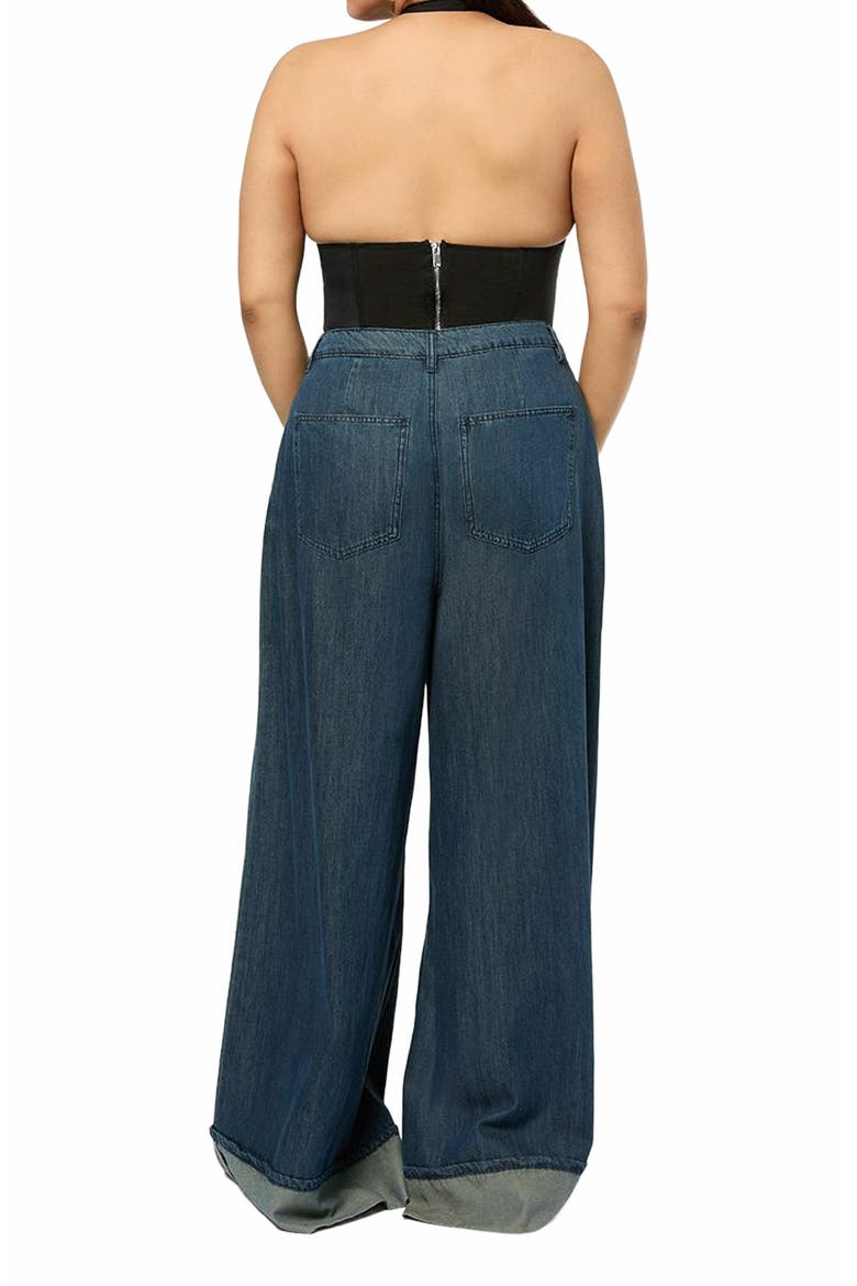 Pleated Wide Leg Jean, Alternate, color, MID WASH