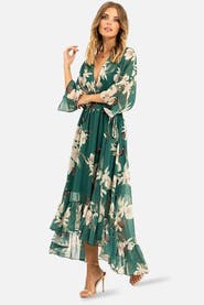 Yumi Dip Hem Sleeve Dress