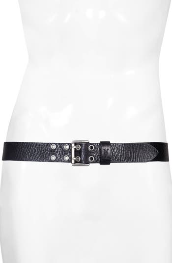 Eyelet Distressed Leather Belt