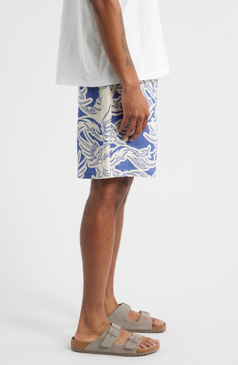 OAS Rogue Porto Linen Drawstring Shorts, Alternate, color, Blue