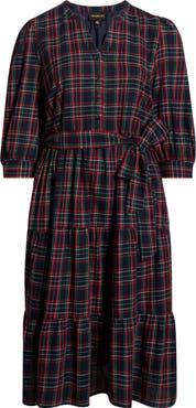 SUGARLIPS Chapman Plaid Yanis Midi Shirtdress
