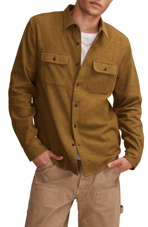 Cloud Soft Heathered Flannel Button-Up Shirt