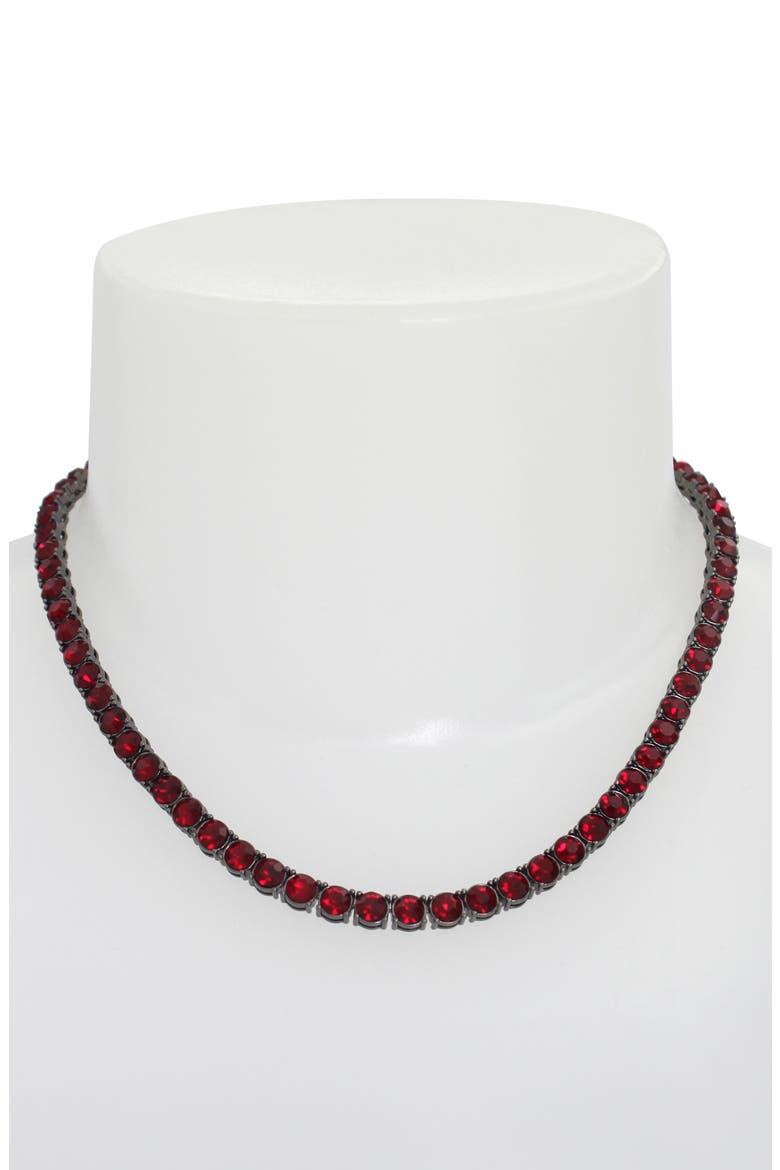 Crystal Tennis Necklace, Alternate, color, BLACK
