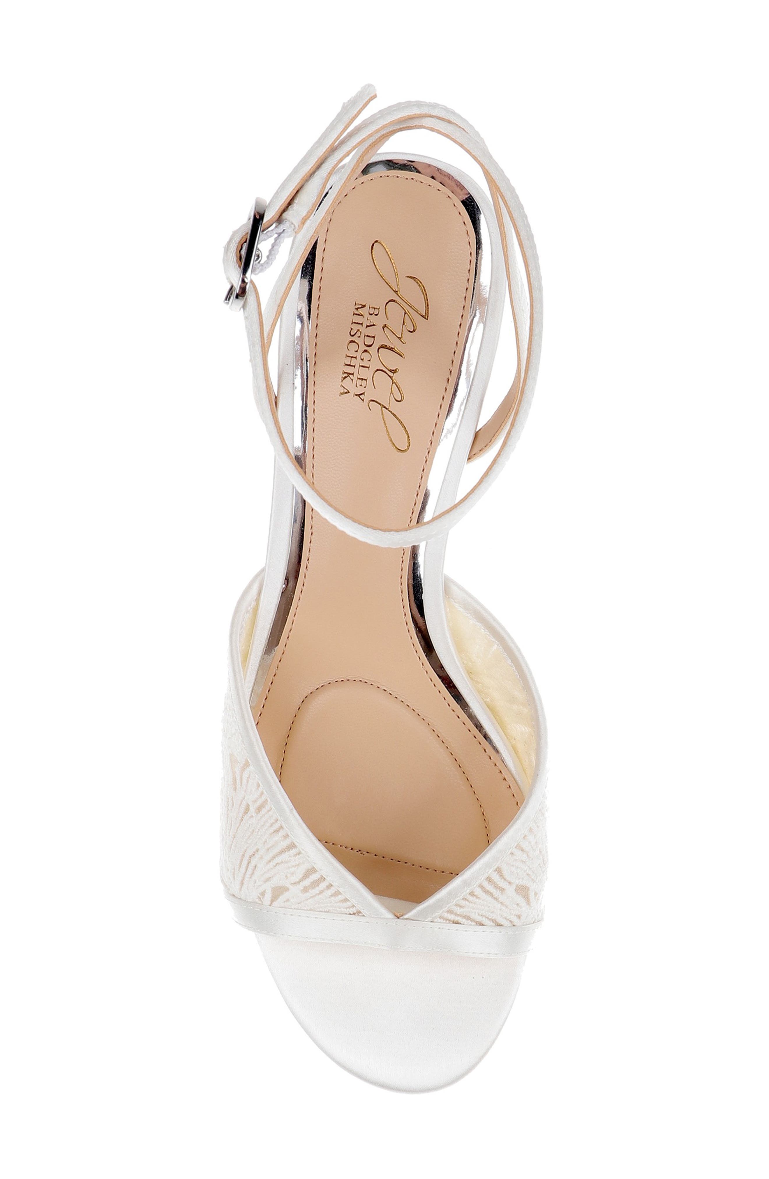Zaira Ankle Strap Sandal, Alternate, color, IVORY SATIN