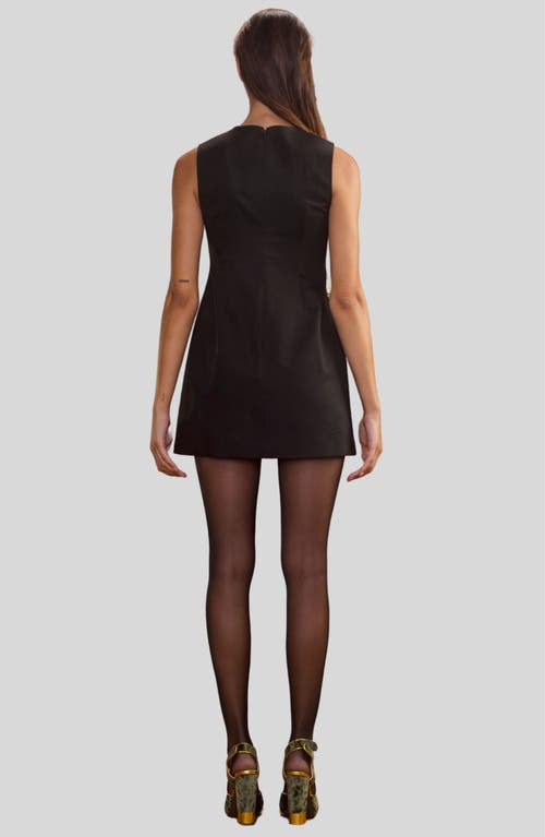 Shop Cynthia Rowley Embellished Cotton Mini Dress In Black Multi