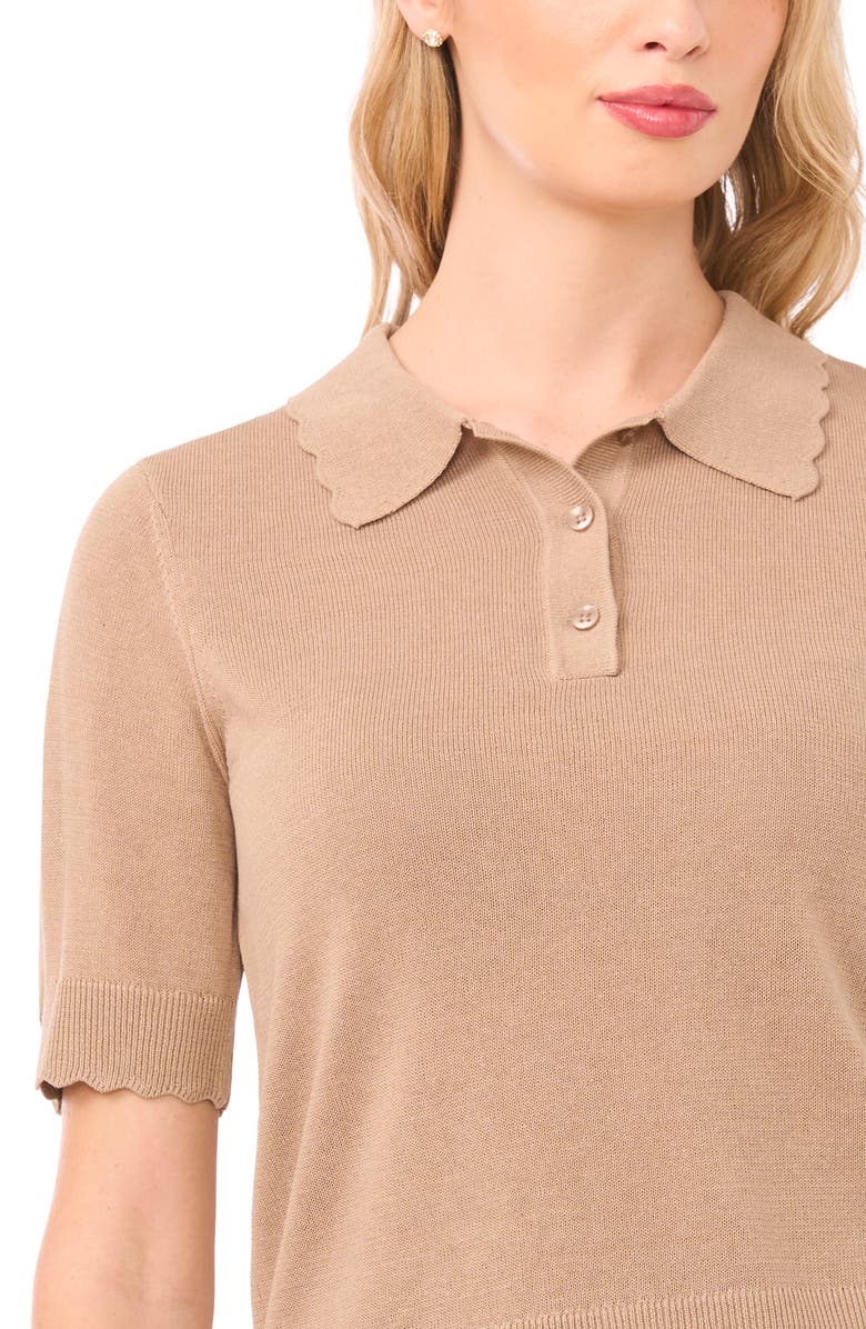 Halogen<sup>®</sup> Scalloped Sweater Polo, Alternate, color, Weathered Teak