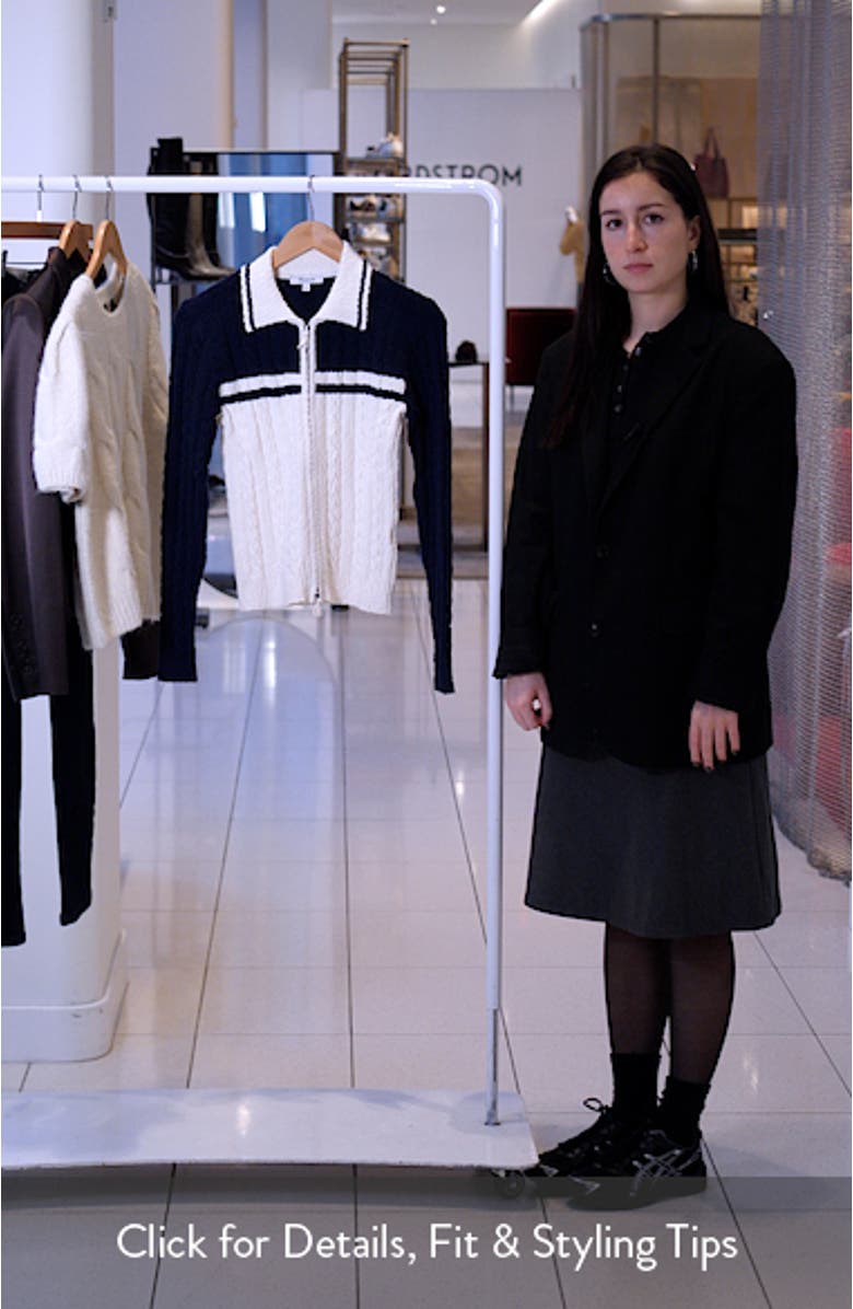 Colorblock Cable Knit Zip Cardigan, sales video thumbnail