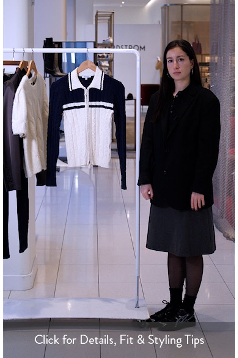 Colorblock Cable Knit Zip Cardigan video
