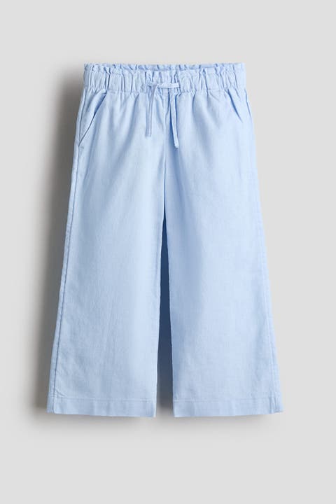 Linen-blend Drawstring Trousers