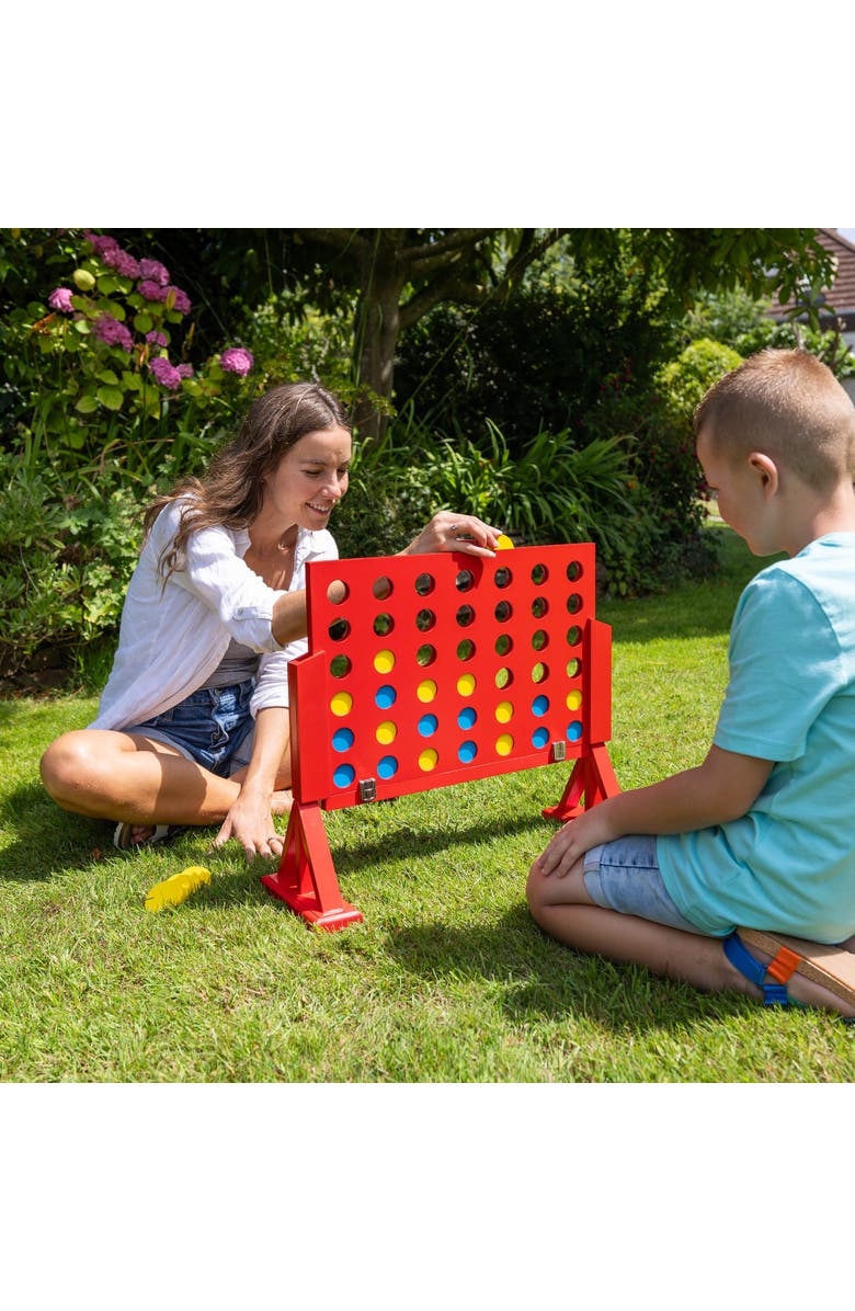 Grasshopper Games Giant 4 In A Row Wood Game, Alternate, color, Multicolored