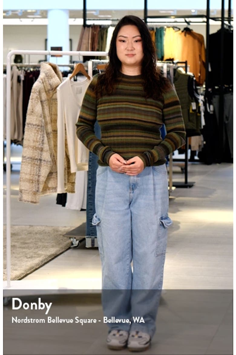 Space Dye Stripe Rib Wool Sweater video